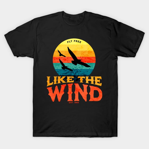 Like the Wind!! Vintage Sunset Freedom T-Shirt by vystudio